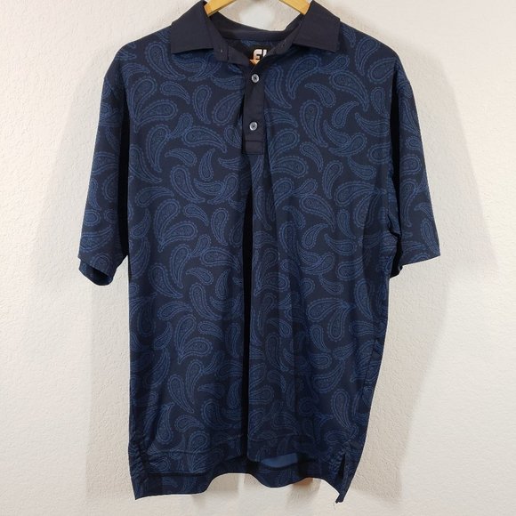 FootJoy Shirts Footjoy Mens Blue Paisley Polo Shirt Size M Poshmark